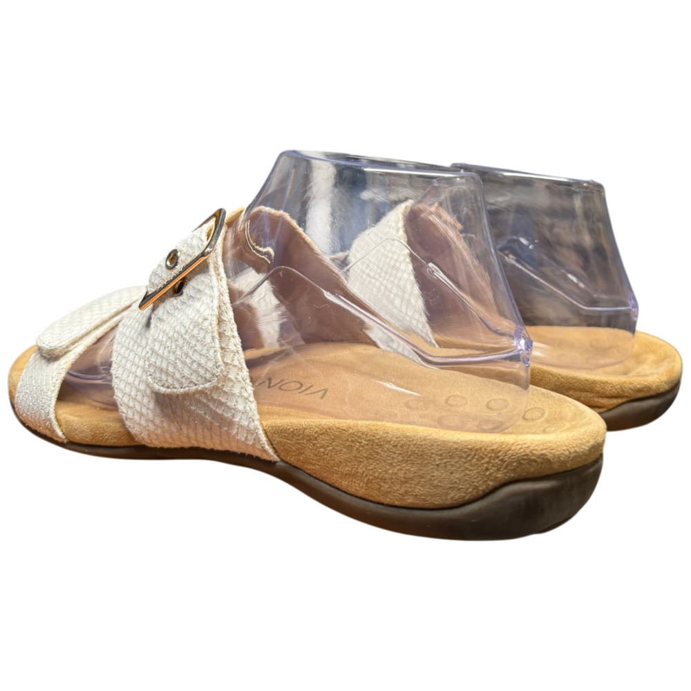 VIONIC Skylar Women 9 White Sandal Snake Print Adjustable Slide Orthotic Comfort - Picture 7 of 12